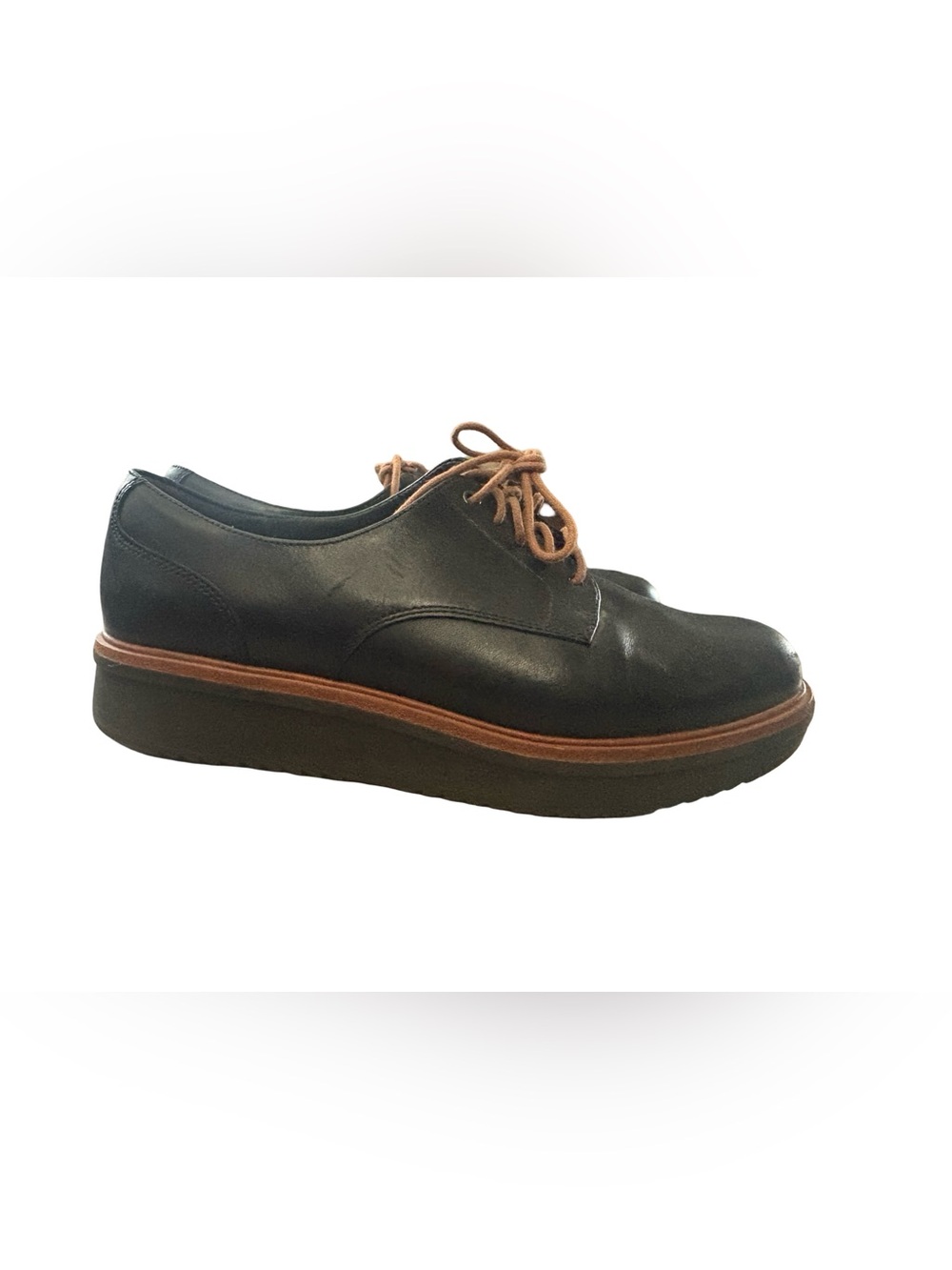 Clark’s Artisan Black Leather Lace-Up Platform Oxfords- size 8